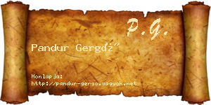 Pandur Gergő névjegykártya