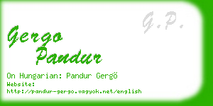 gergo pandur business card