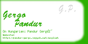 gergo pandur business card